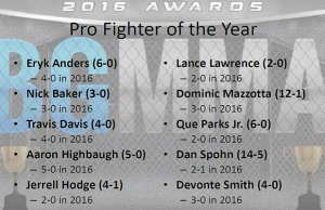 2016 BluegrassMMA Awards: Pro Fighter of the Year Nominees