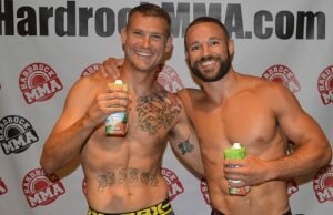 Branden Bishop and Ian Lawler at the Hardrock MMA 90 weigh-ins